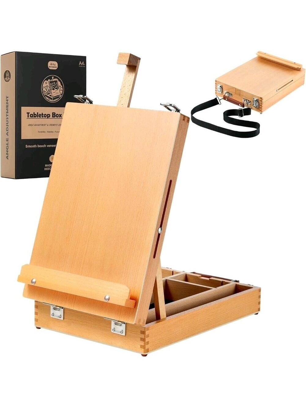 14 In Beechwood Portable Wooden Tabletop Art Easel Read Description Cracked Spot